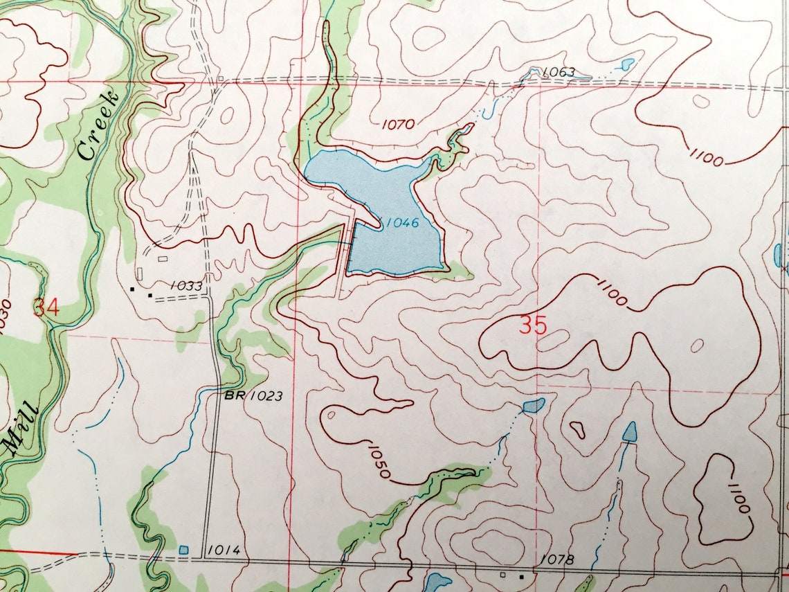 Antique Mill Creek Oklahoma 1963 US Geological Survey Etsy