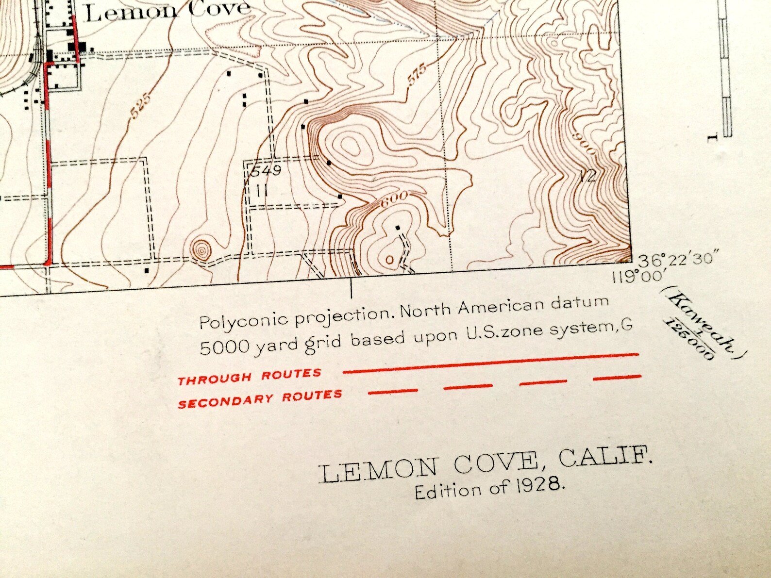 Antique Lemon Cove California 1928 Mapa topográfico del Etsy