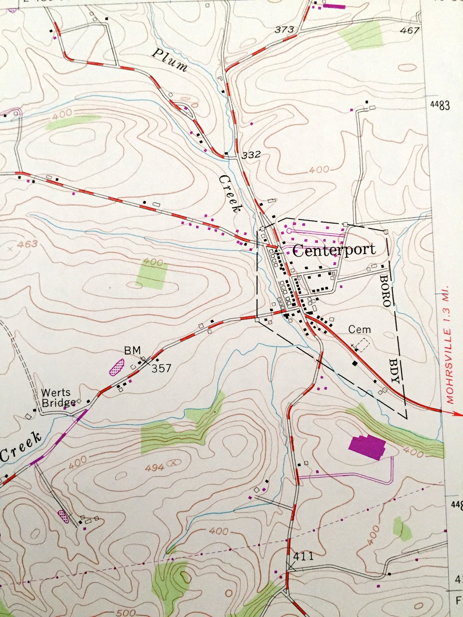 Antique Bernville Pennsylvania 1955 US Geological Survey Etsy