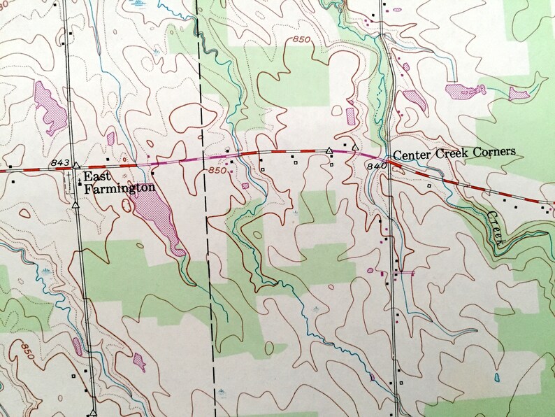 Antique West Farmington Ohio 1952 US Geological Survey Etsy