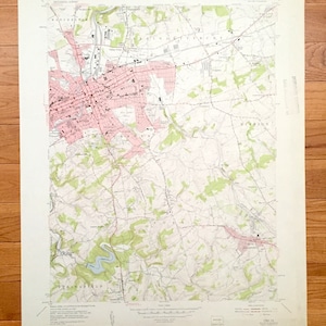 Antike York, Pennsylvania 1954 US Geological Survey topographische Karte – Springettsbury, Windsor, Dallastown, Spring Garden, County, PA