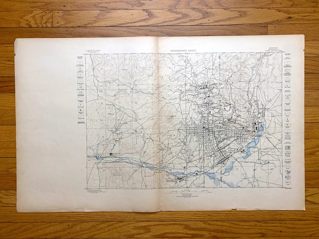 Antique Butte, Montana 1897 US Geological Survey Topographic Map ...