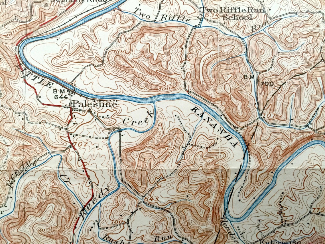 Antique Elizabeth West Virginia 1926 US Geological Survey Etsy