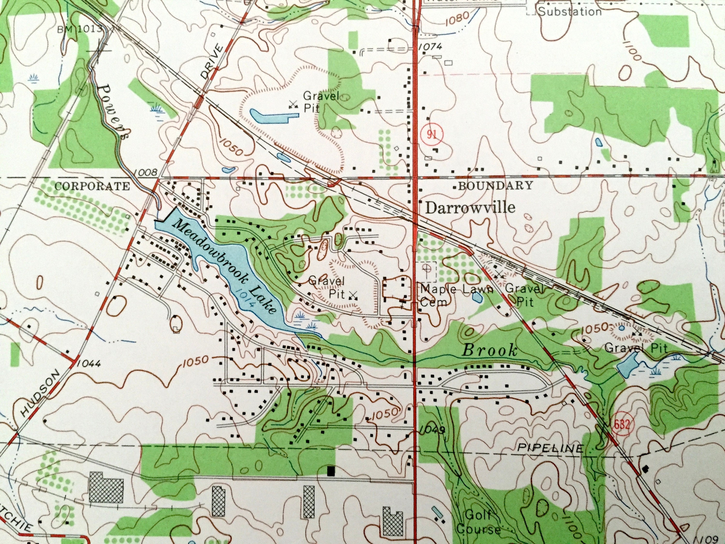 Antique Hudson Ohio 1963 US Geological Survey Topographic Map Etsy Canada