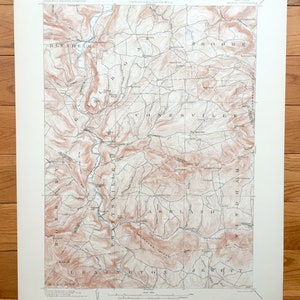 Antique Gilboa, New York 1903 US Geological Survey Topographic Map – Ashland, Prattsville, Delaware, Greene, Schoharie, Albany County, NY