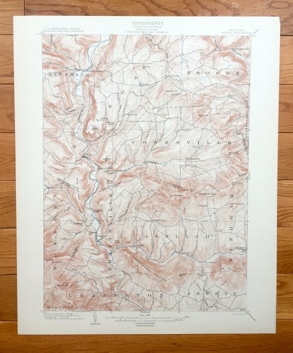 Antique Gilboa New York 1903 US Geological Survey Topographic Etsy