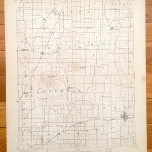 Antique Boonville, Indiana 1902 US Geological Survey Mapa Topográfico – Pike, Warrick, Gibson & Vanderburg County, Lynnville, Elberfeld, IN