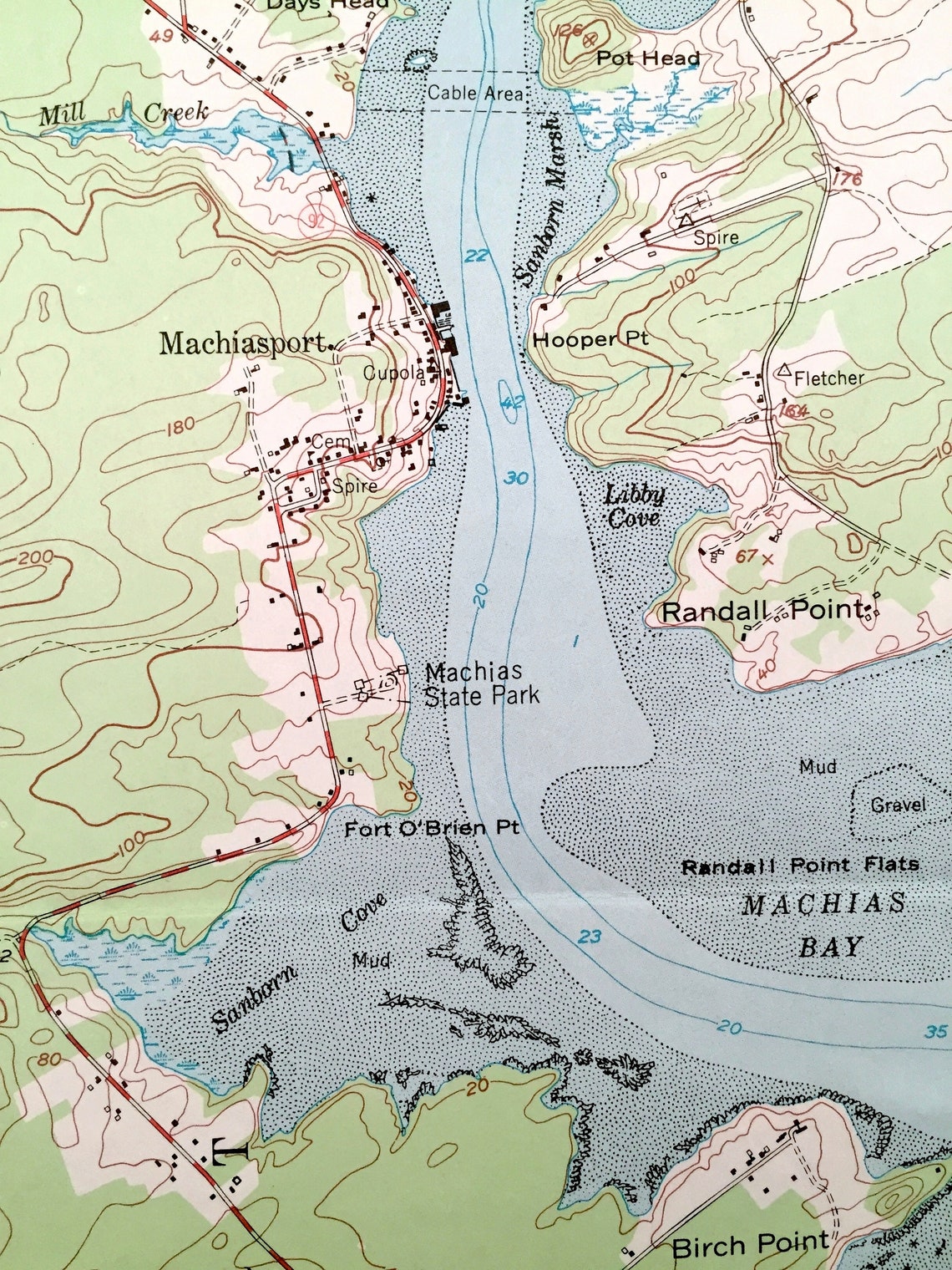 Antique Machias Maine 1949 US Geological Survey Carte Etsy France