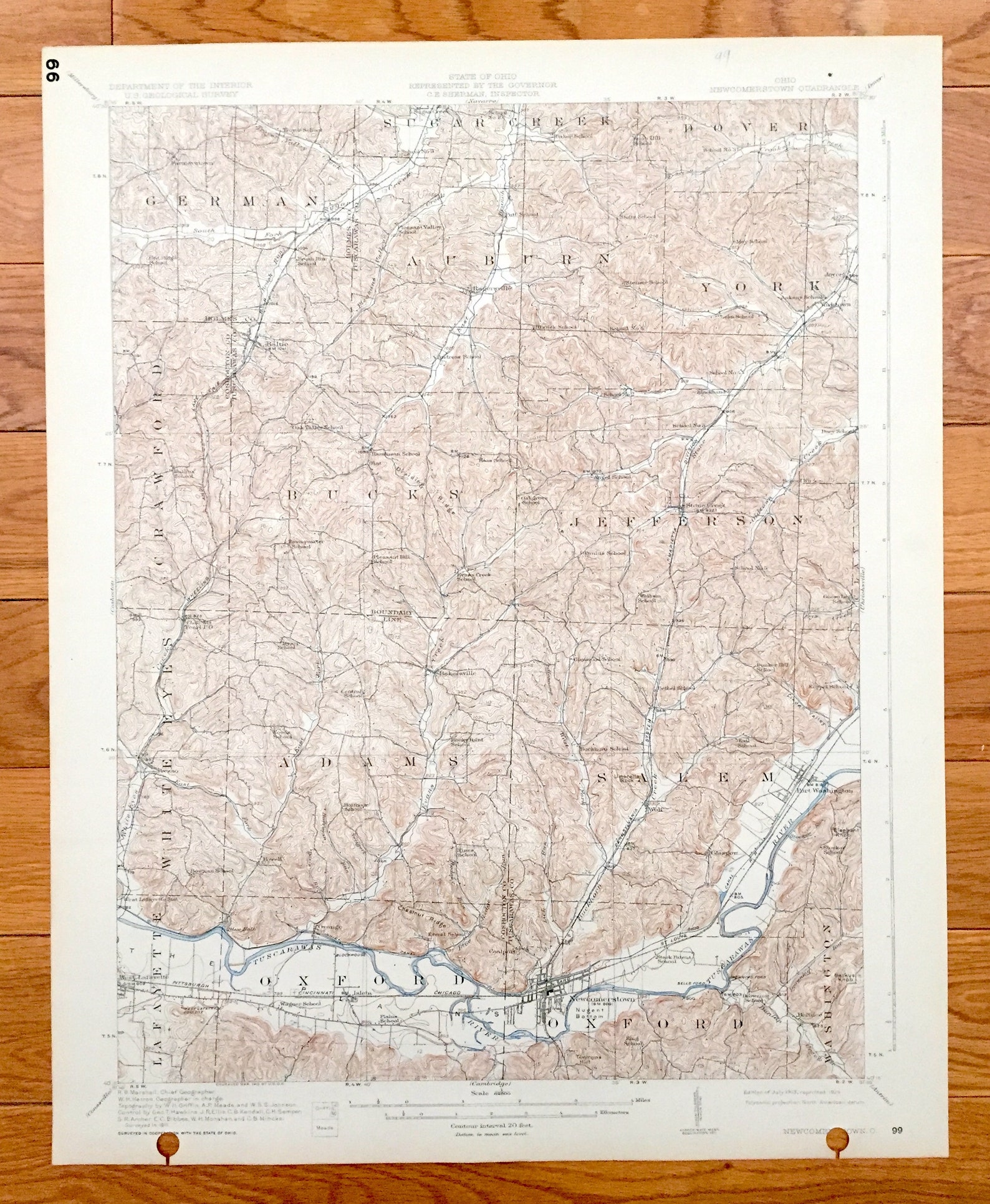 Antique Ohio 1913 US Geological Survey Etsy