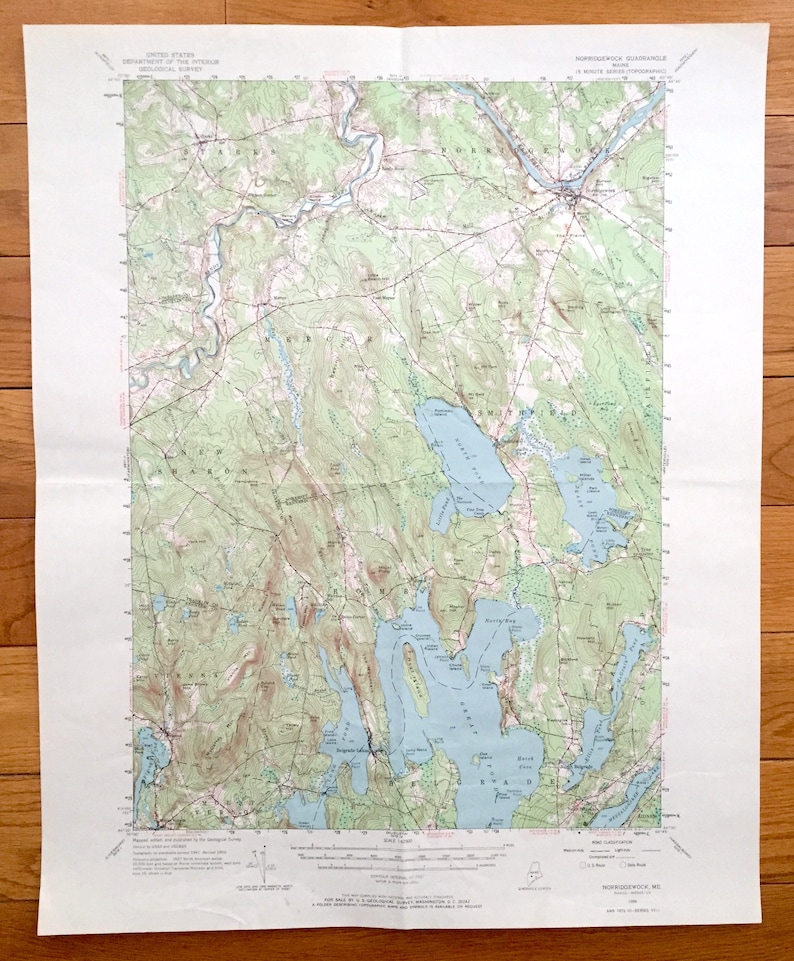 Antique Norridgewock Maine 1956 US Geological Survey Etsy Hong Kong