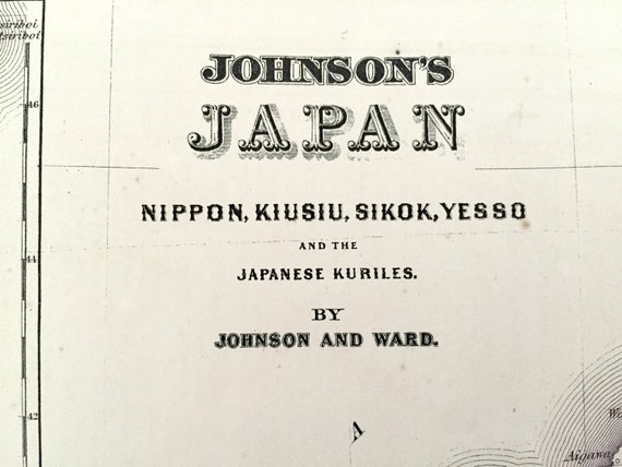 ジョンソン＆ワードによる1866年アンティーク日本地図 - 東京、横浜