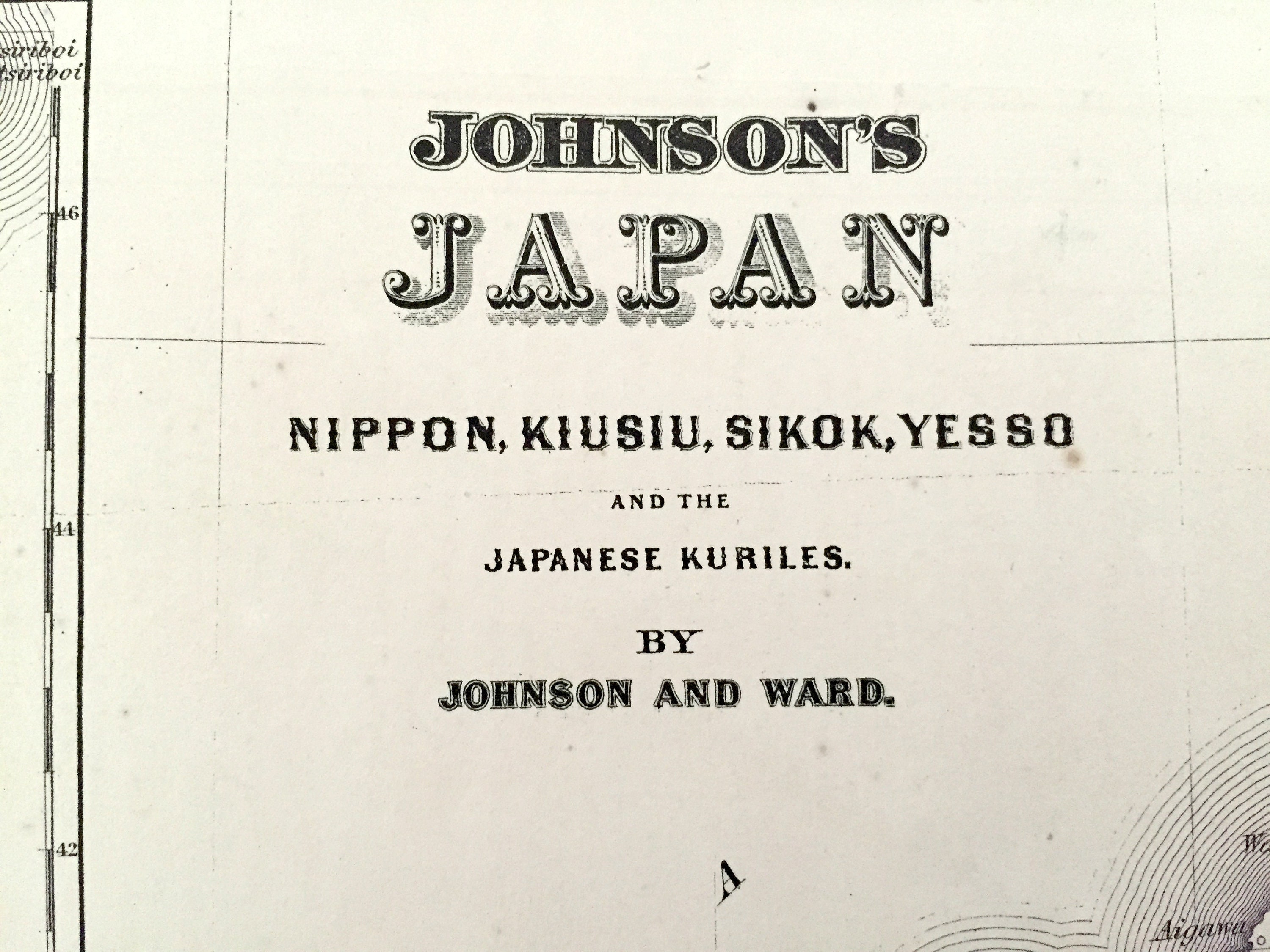 ジョンソン＆ワードによる1866年アンティーク日本地図 - 東京、横浜