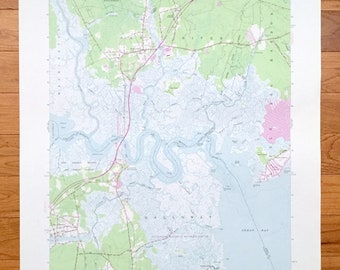 Antique New Gretna, New Jersey 1951 US Geological Survey Topographic Map – Atlantic, Burlington County, Washington, Bass River, Galloway, NJ