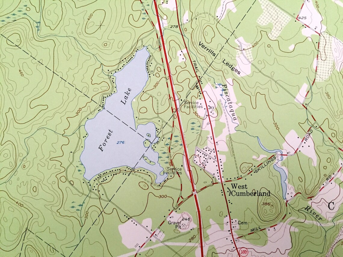 Antique Cumberland Center Maine 1957 US Geological Survey Etsy UK
