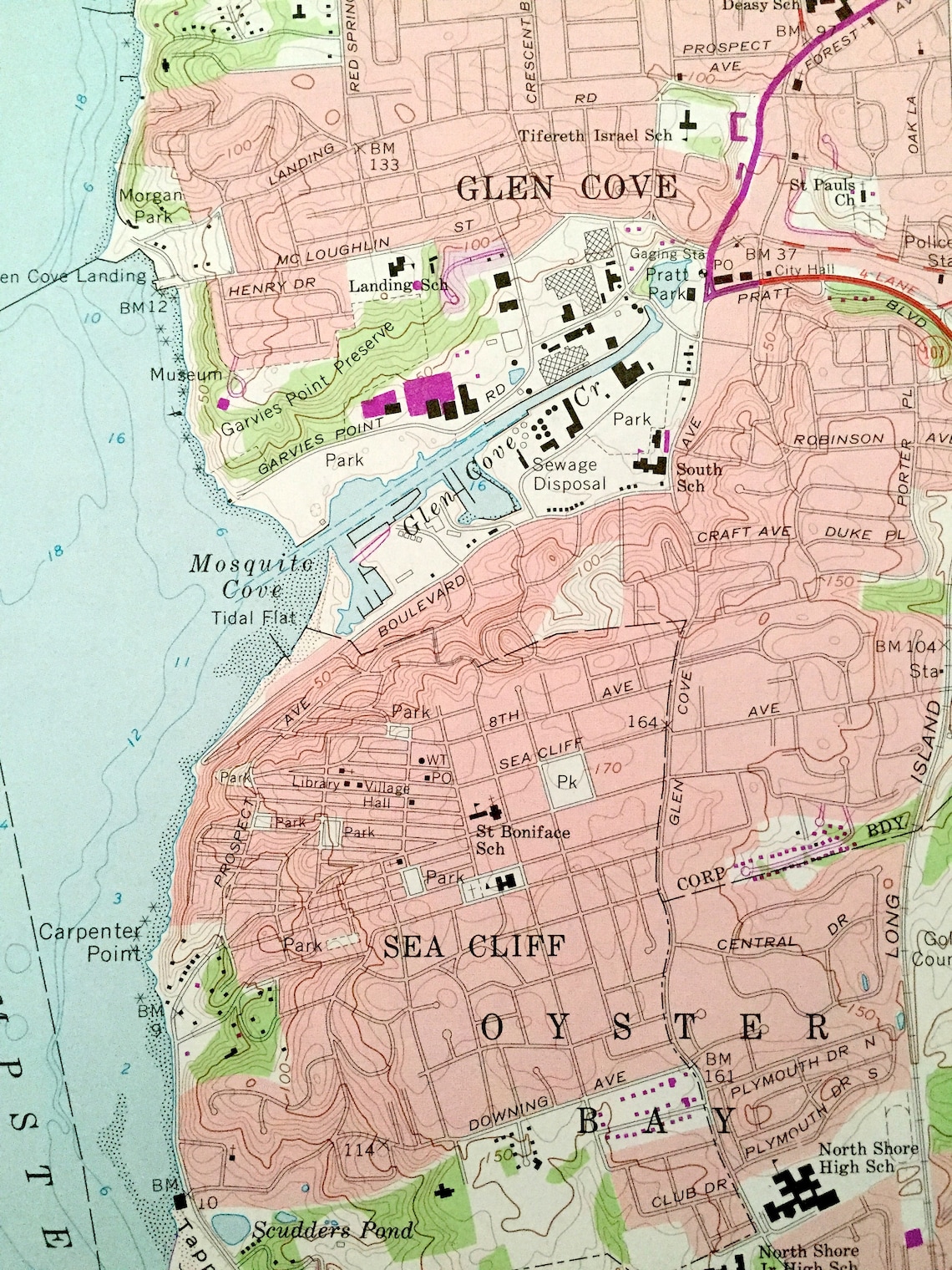 Antique Sea Cliff New York 1968 US Geological Survey Etsy