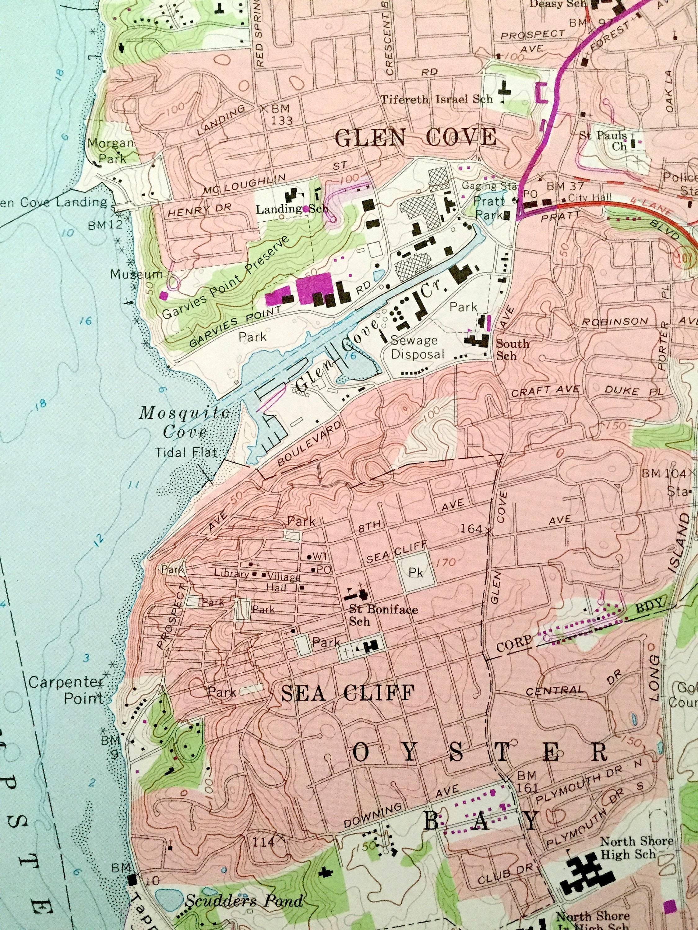Antique Sea Cliff, New York 1968 US Geological Survey