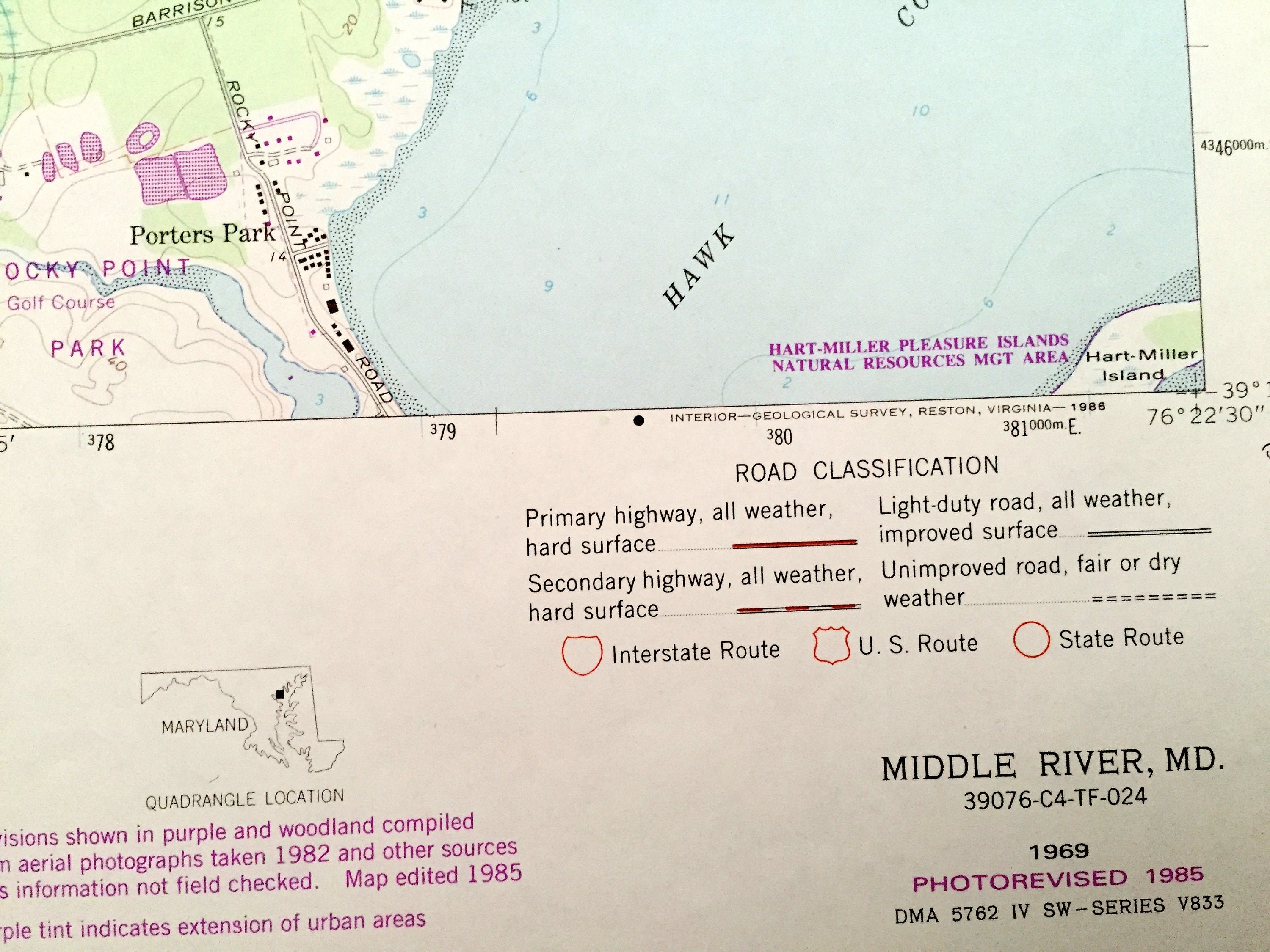 Antique Middle River Maryland 1969 US Geological Survey Etsy