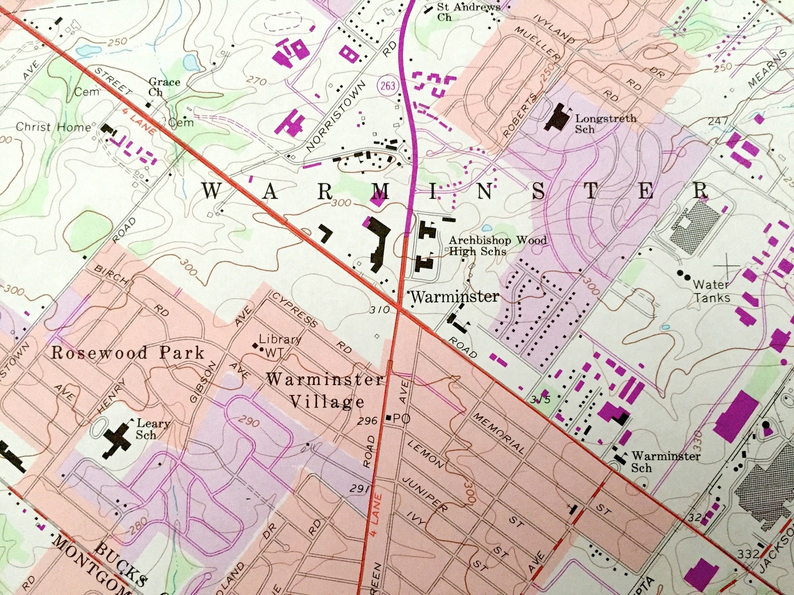 Antique Hatboro Pennsylvania 1966 US Geological Survey Etsy