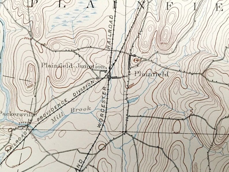 Antique Moosup Connecticut 1893 US Geological Survey Etsy