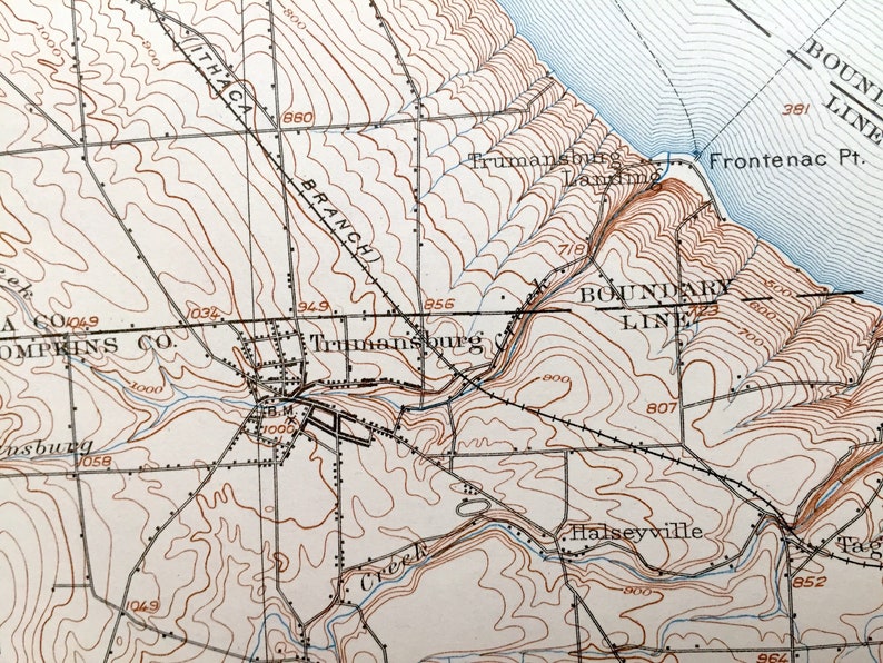 Antique Genoa New York 1902 US Geological Survey Topographic Etsy