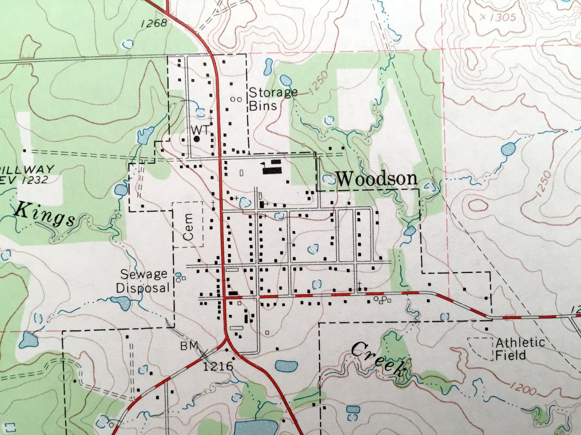 Antique Woodson Texas 1966 US Geological Survey Topographic Etsy