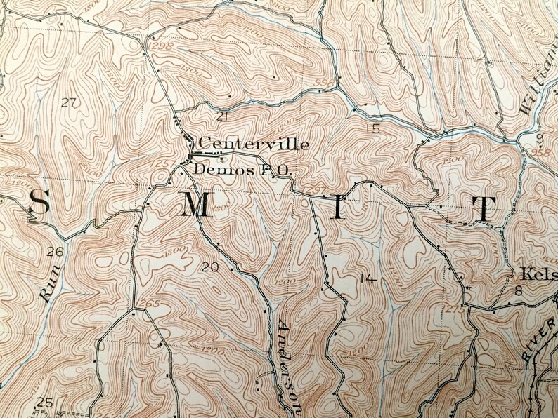 Antique Clarington Ohio 1905 US Geological Survey Topographic Etsy