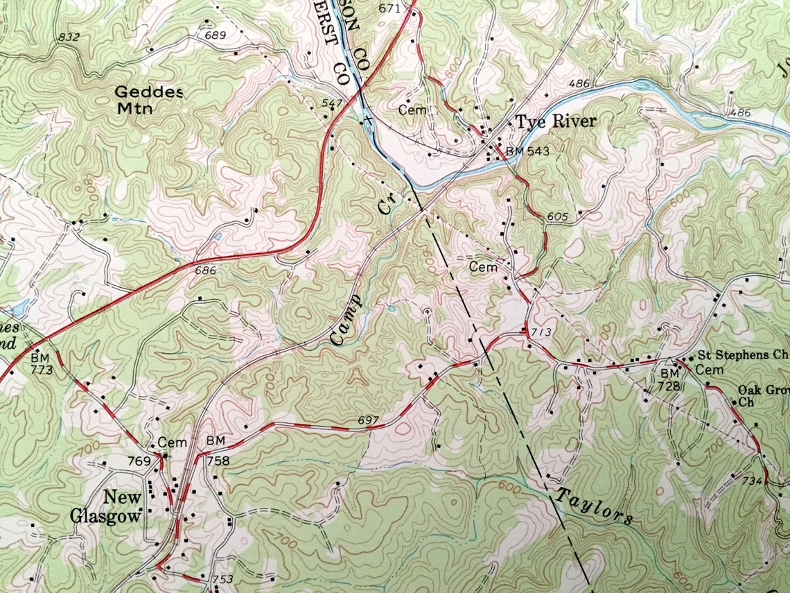 Antique Shipman Virginia 1961 US Geological Survey Etsy