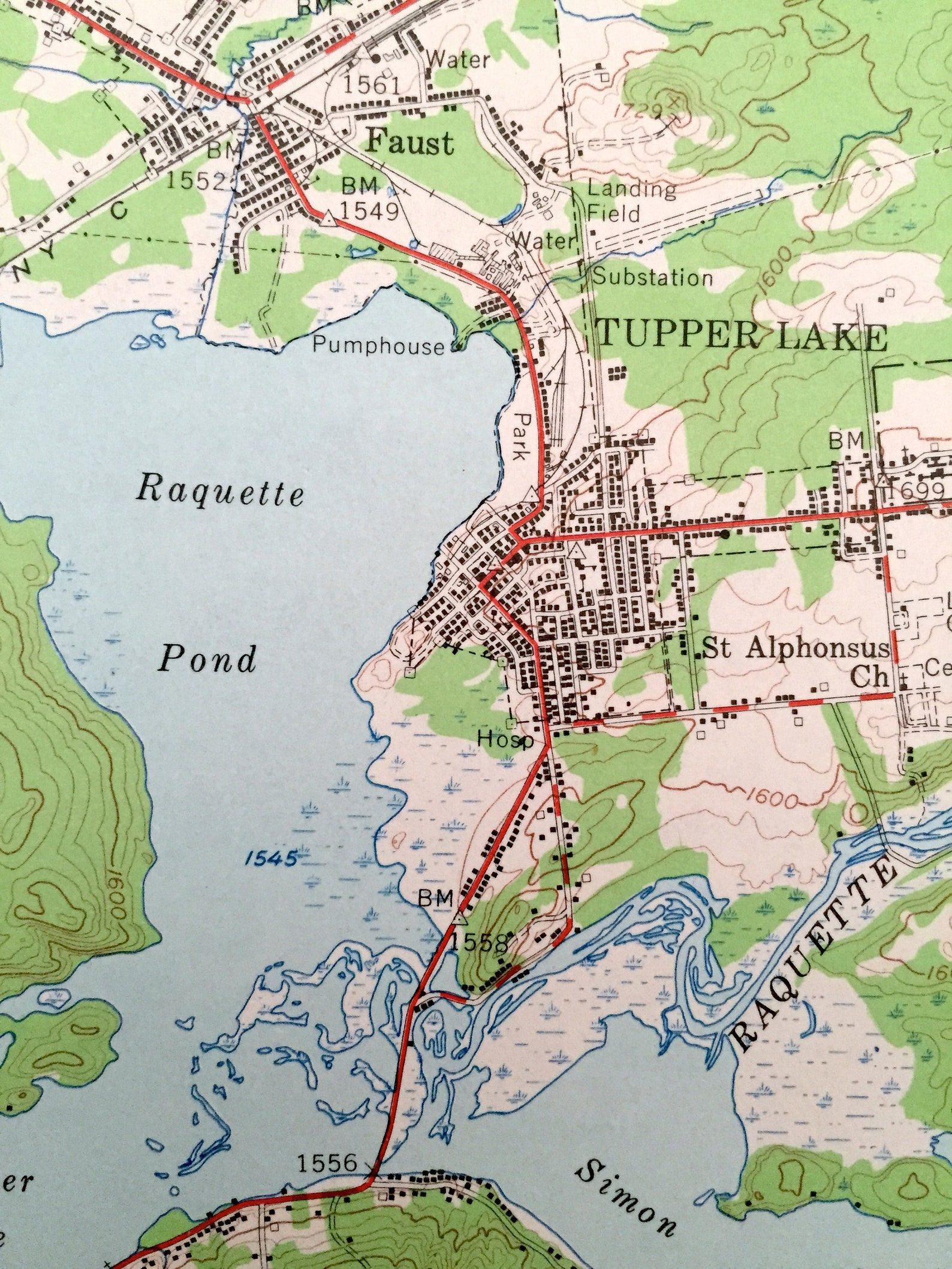 Antique Long Lake New York 1955 US Geological Survey Etsy