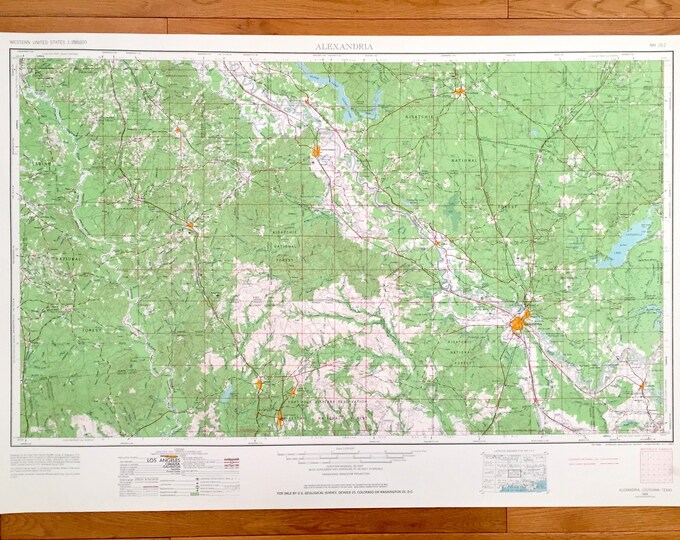 Antique Alexandria, Louisiana 1953 US Geological Survey Topographic Map