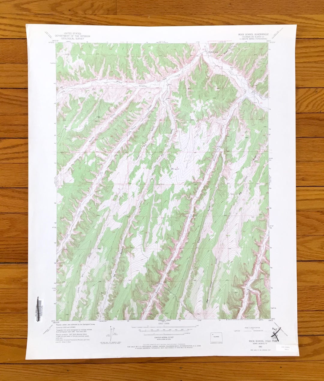 Antique Rock School, Rio Blanco County, Colorado 1952 US Geological ...
