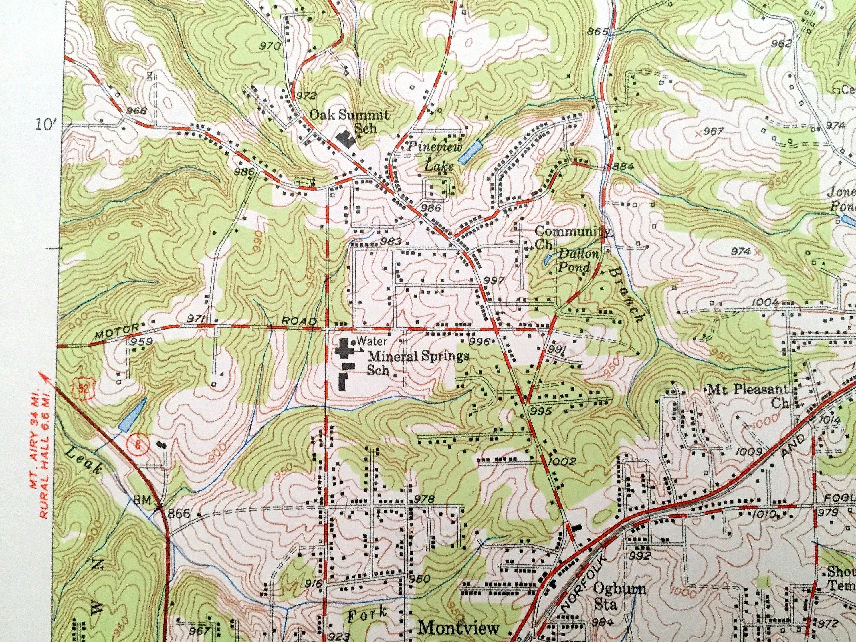 Antique Walkertown North Carolina 1951 US Geological Survey Etsy