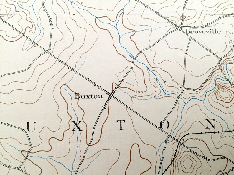 Antique Buxton Maine 1893 US Geological Survey Topographic Etsy