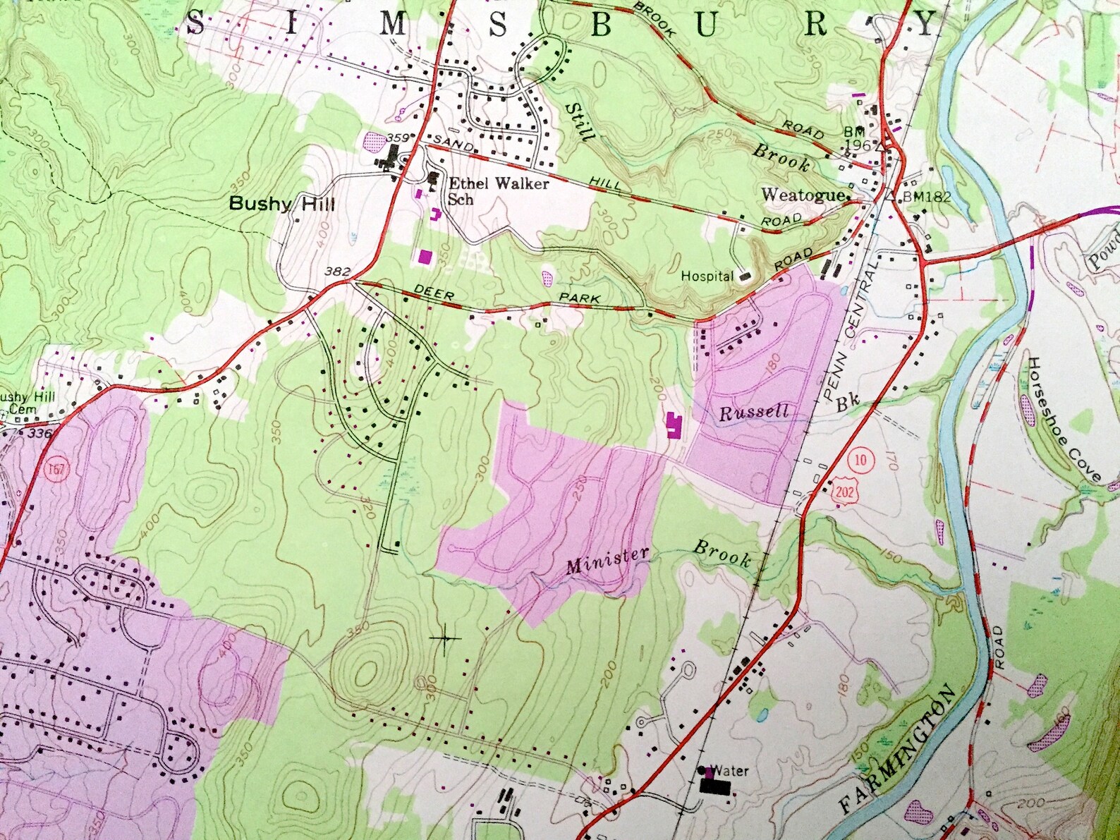Antique Avon Connecticut 1957 US Geological Survey Etsy