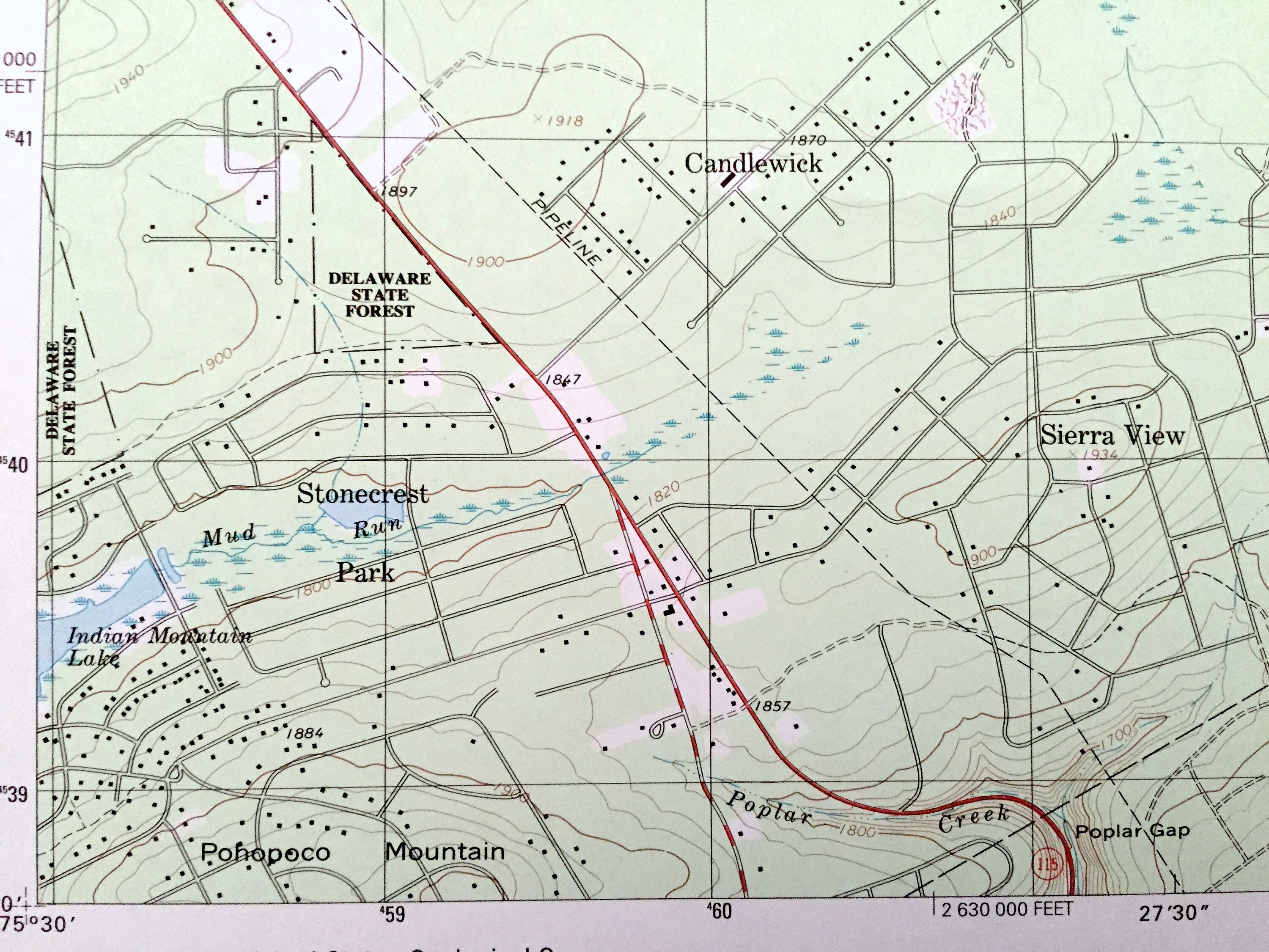 Antique Pocono Pines Pennsylvania 1997 US Geological Survey Etsy
