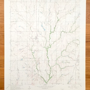 Antike Pocasset, Oklahoma 1966 US Geological Survey Topographische Karte - Grady County, Bernstein, Tuttle, Dutton, Prairie Valley, Union, OK