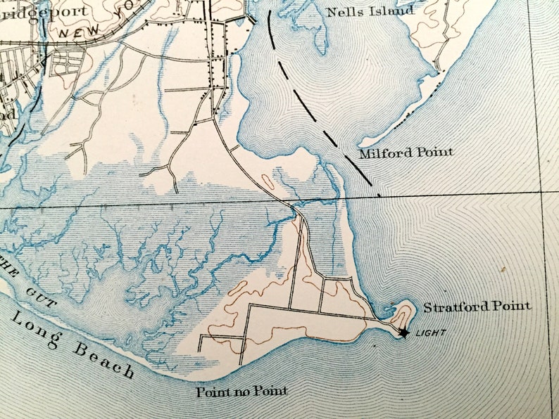 Antique Bridgeport Connecticut 1889 US Geological Survey Etsy