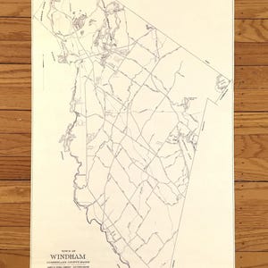 Antike 1963 Windham, Maine Karte von James W Sewall Co. - Cumberland County, Little Sebago Lake, Gorham, Popeville, Great Falls, Dundee Pond