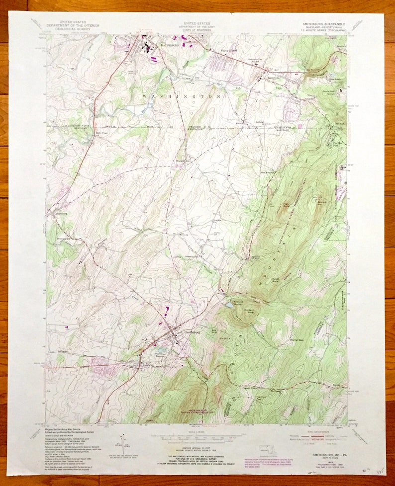 Antique Smithsburg Maryland & Washington Pennsylvania 1953 Etsy
