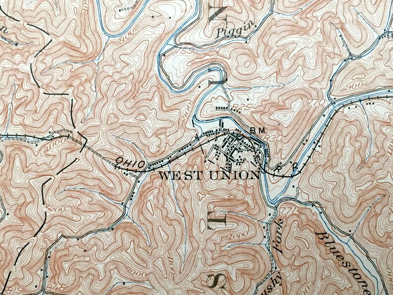 Antique West Union West Virginia 1905 US Geological Survey Etsy