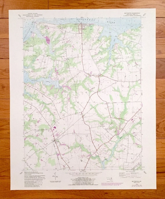 Antique Betterton Maryland 1948 US Geological Survey Map Etsy