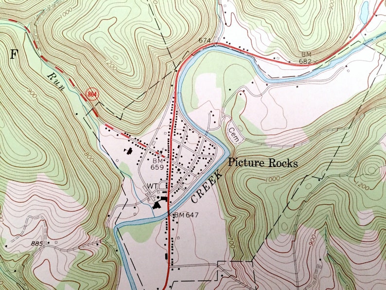 Antique Picture Rocks, Pennsylvania 1970 US Geological Survey ...