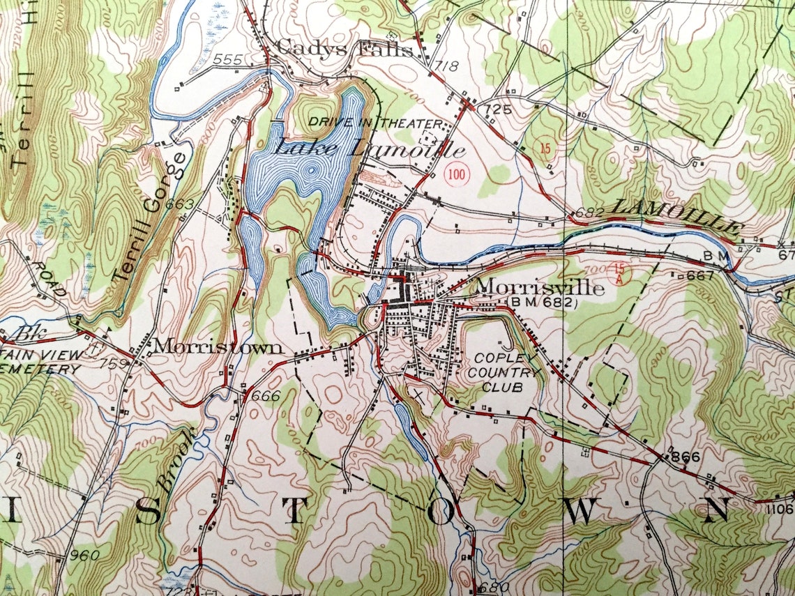 Antique Hyde Park Vermont 1953 US Geological Survey Mapa Etsy España