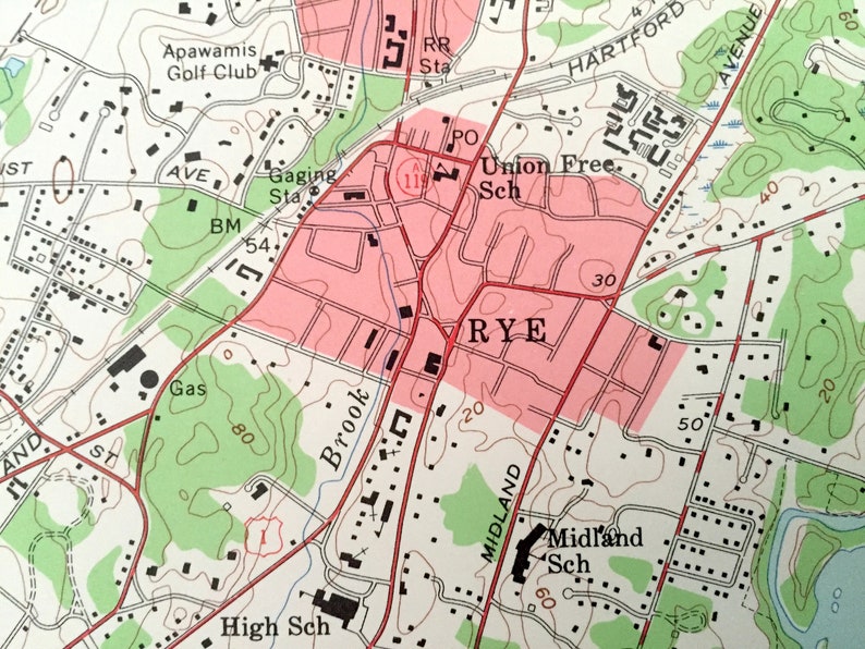 Antique Mamaroneck New York 1955 US Geological Survey Etsy