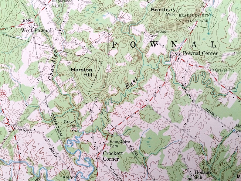 Antique Freeport Maine 1957 US Geological Survey Topographic Etsy