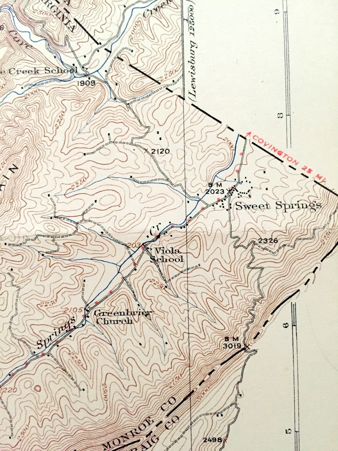 Antique Ronceverte West Virginia 1923 US Geological Survey Etsy