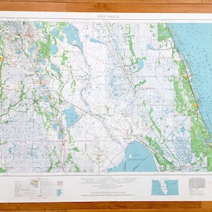 Antieke Fort Pierce, Florida 1956 US Geological Survey Topografische Kaart – Vero Beach, Sebring, Arcadia, Stuart, Wauchula, Batow, Avon Park FL
