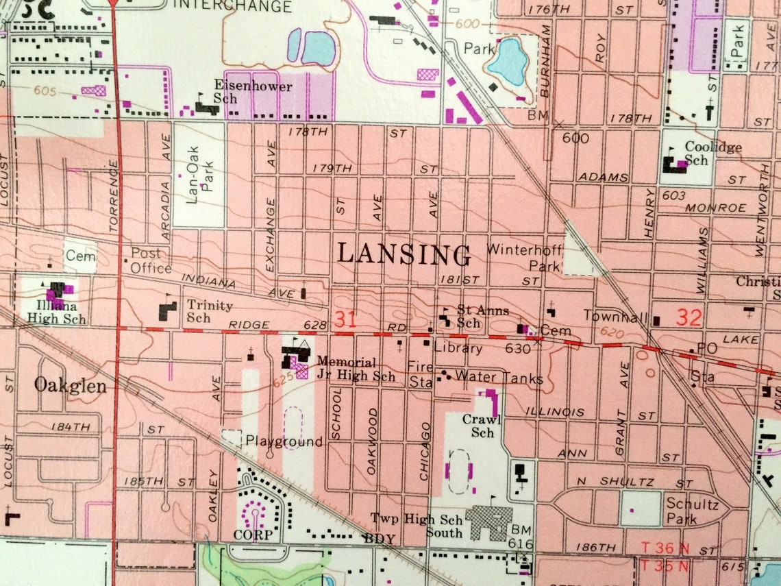 Antique Calumet City Illinois 1968 US Geological Survey Etsy