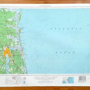 Antiguo Jacksonville, Florida 1957 Mapa Topográfico del Servicio Geológico de los Estados Unidos – Orange Park, Arlington, Fernandina Beach, Spaulding, Georgia