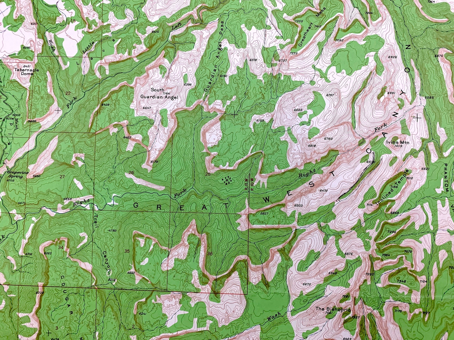 Antique Zion National Park, Utah 1957 US Geological Survey Topographic ...