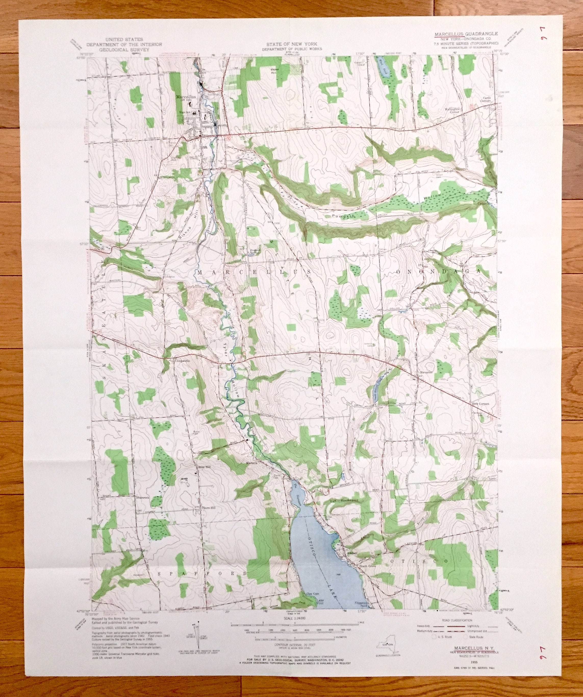 Antique Marcellus New York 1955 US Geological Survey Etsy